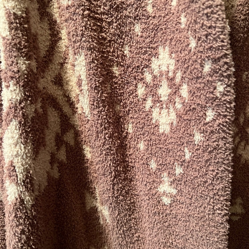 Knox Rose Dusty Brown and Cream Knit Cardigan Size Medium - Picture 2 of 5